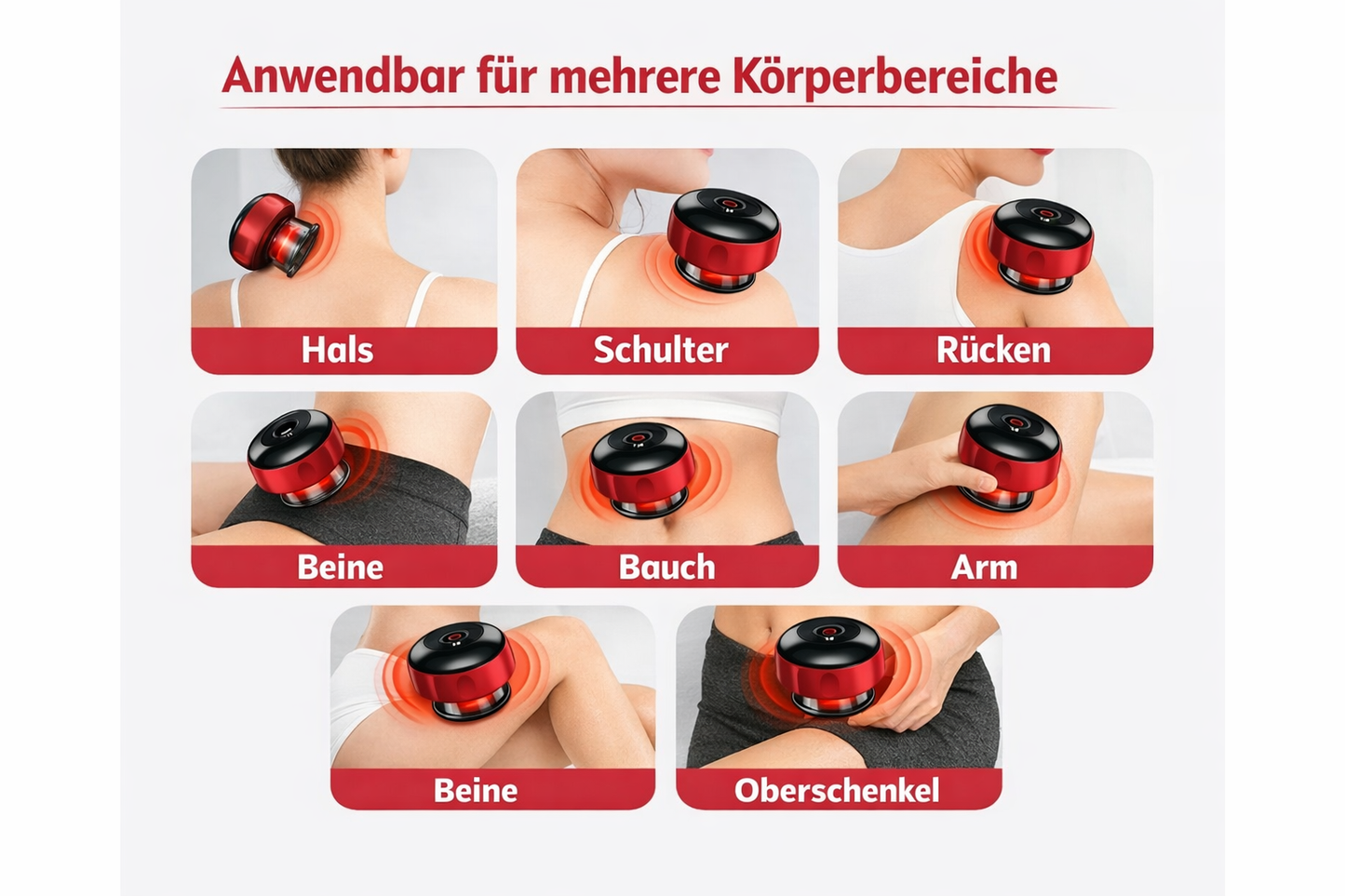 Elektrisches Schröpfgerät 3‑in‑1 – Wärme + Vakuum + Massage  Anti‑Cellulite & Muskelentspannung