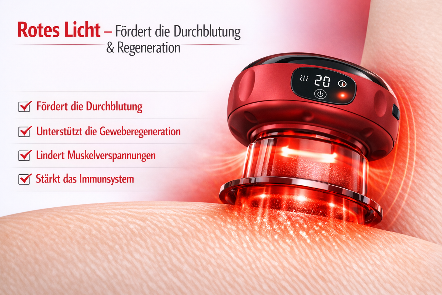 Elektrisches Schröpfgerät 3‑in‑1 – Wärme + Vakuum + Massage  Anti‑Cellulite & Muskelentspannung